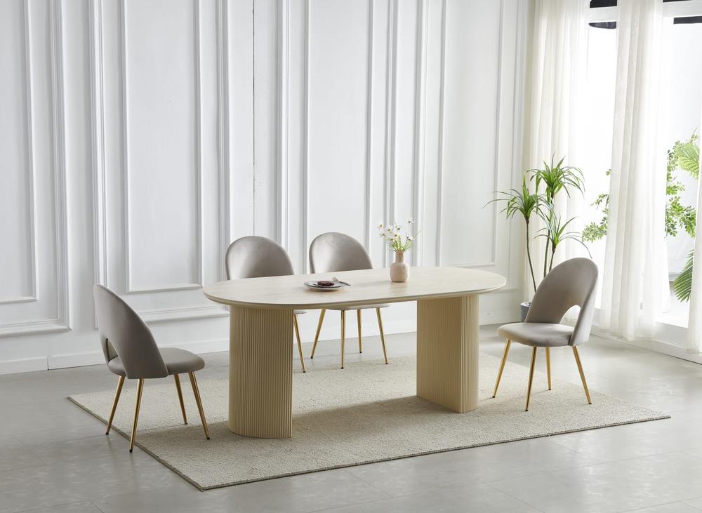Table calypso travertin céramique anti rayures
